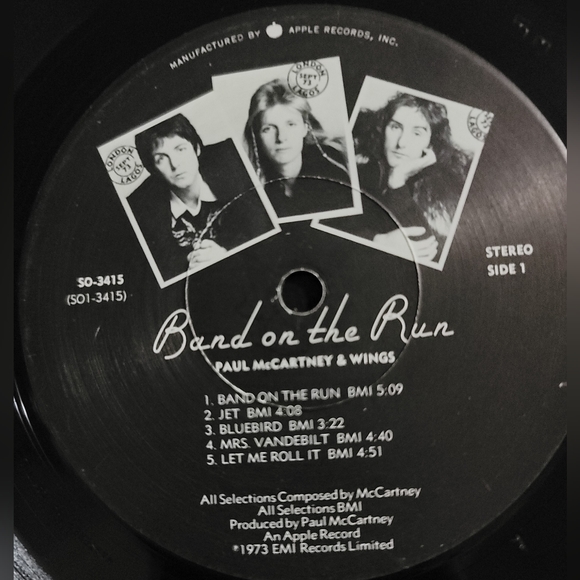 Band on the Run  Paul McCartney and Wings  1973  Apple Records  SO3415. - Picture 5 of 10